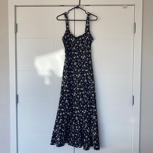 UO Andorra Ruffle Hem Slip Dress